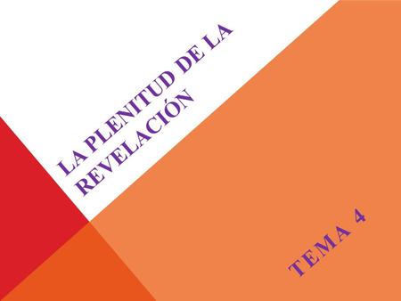 la plenitud de la revelación