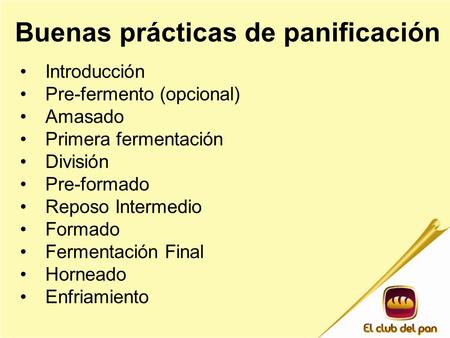 Buenas prácticas de panificación