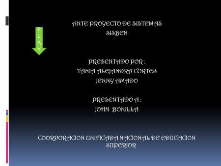 ANTE PROYECTO DE SISTEMAS SISBEN