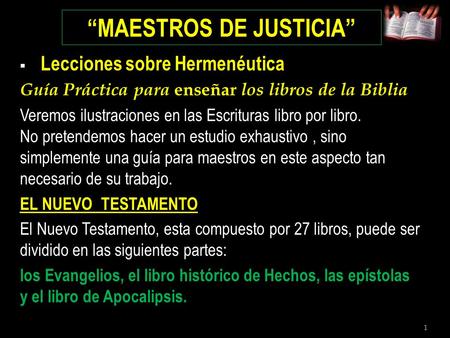 “MAESTROS DE JUSTICIA”