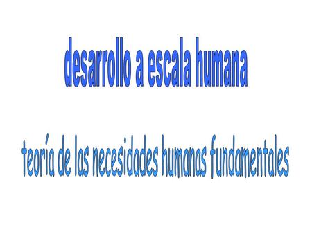 desarrollo a escala humana