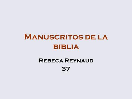 Manuscritos de la biblia