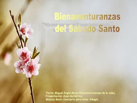 Bienaventuranzas del Sábado Santo