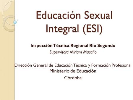 Educación Sexual Integral (ESI)