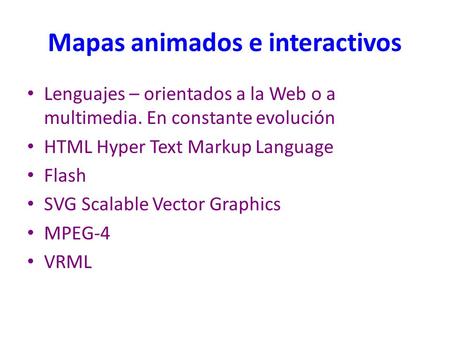 Mapas animados e interactivos