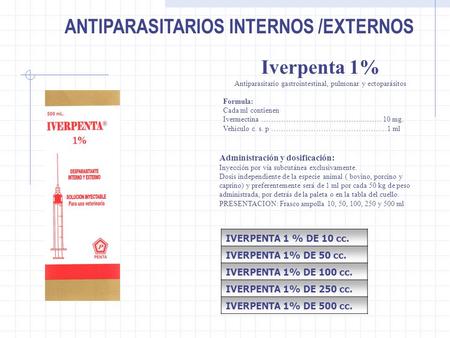 Antiparasitario gastrointestinal, pulmonar y ectoparásitos