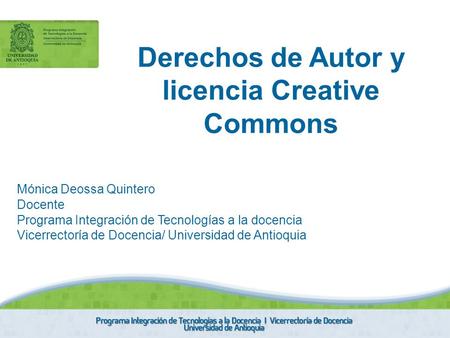 Derechos de Autor y licencia Creative Commons