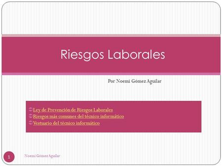 Riesgos Laborales Por Noemi Gómez Aguilar