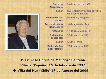 P. Fr. José García de Mendoza Sentená