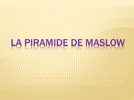 LA PIRAMIDE DE MASLOW.