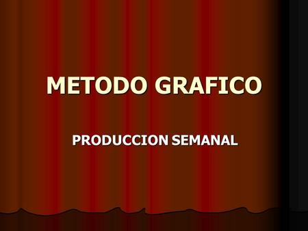 METODO GRAFICO PRODUCCION SEMANAL.