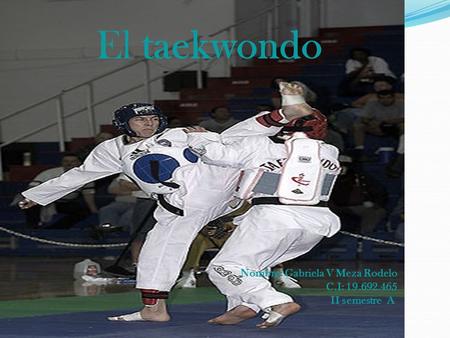 El taekwondo Nombre: Gabriela V Meza Rodelo C.I: