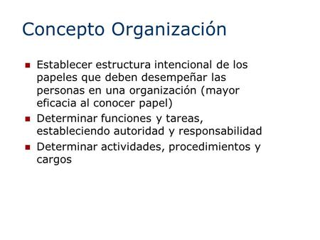 Concepto Organización