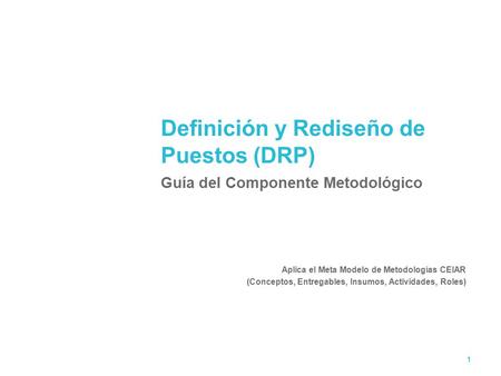 Definición y Rediseño de Puestos (DRP)