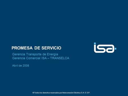 PROMESA DE SERVICIO Gerencia Transporte de Energía