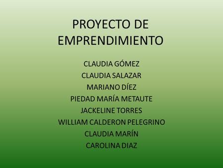 PROYECTO DE EMPRENDIMIENTO