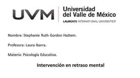 Intervención en retraso mental