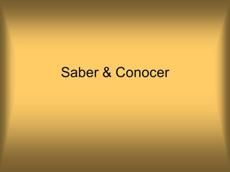 Saber & Conocer.