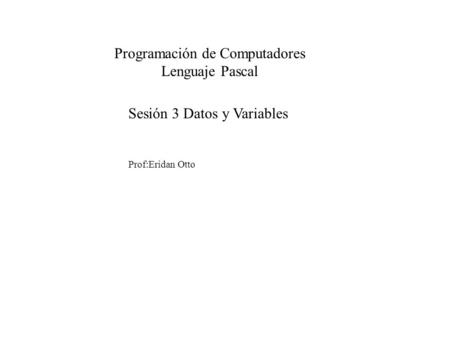 Programación de Computadores