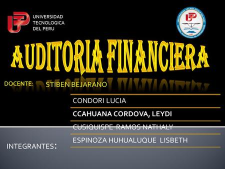 Auditoria financiera CONDORI LUCIA CCAHUANA CORDOVA, LEYDI