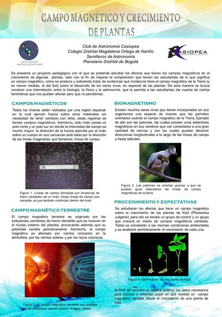 Club de Astronomía Casiopea Colegio Distrital Magdalena Ortega de Nariño Semilleros de Astronomía Planetario Distrital de Bogotá Se presenta un proyecto.