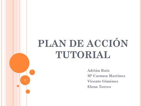 PLAN DE ACCIÓN TUTORIAL