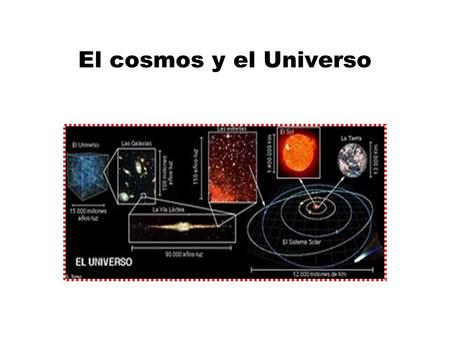 El cosmos y el Universo.