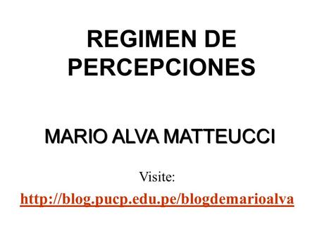 REGIMEN DE PERCEPCIONES