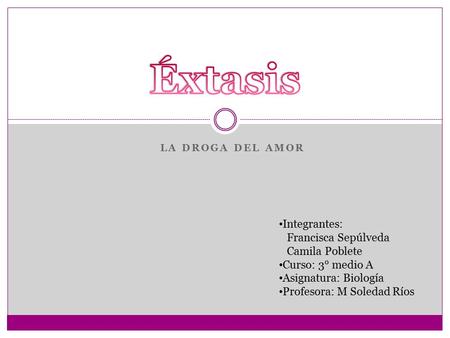 Éxtasis Integrantes: Francisca Sepúlveda Camila Poblete