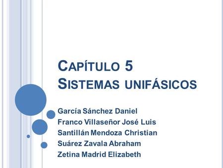 Capítulo 5 Sistemas unifásicos
