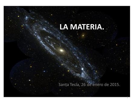 LA MATERIA. Santa Tecla, 26 de enero de 2015..