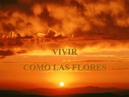 VIVIR COMO LAS FLORES.