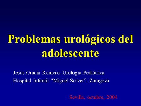 Problemas urológicos del adolescente