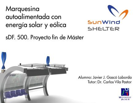Marquesina autoalimentada con energía solar y eólica