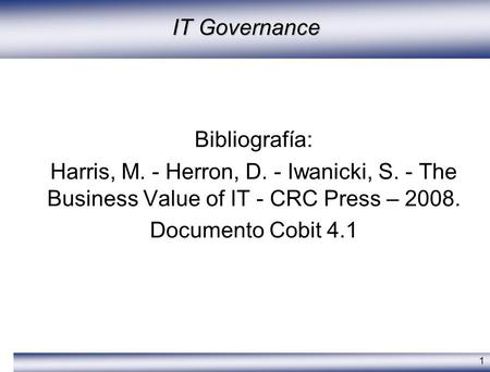 IT Governance Bibliografía: