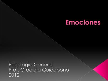 Psicología General Prof. Graciela Guidobono 2012