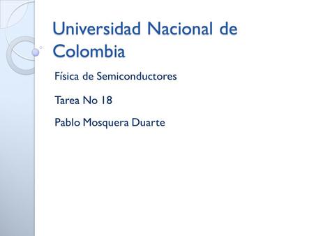 Universidad Nacional de Colombia