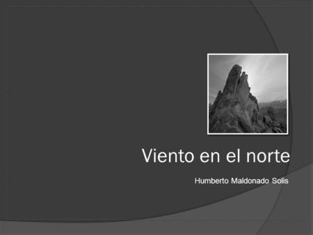 Viento en el norte Humberto Maldonado Solis. Viento en el norte Avance de nuevos productos.