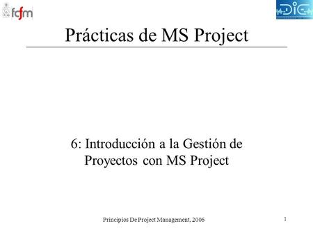 Prácticas de MS Project