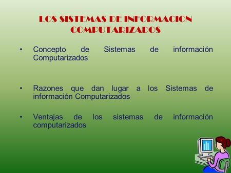 LOS SISTEMAS DE INFORMACION COMPUTARIZADOS