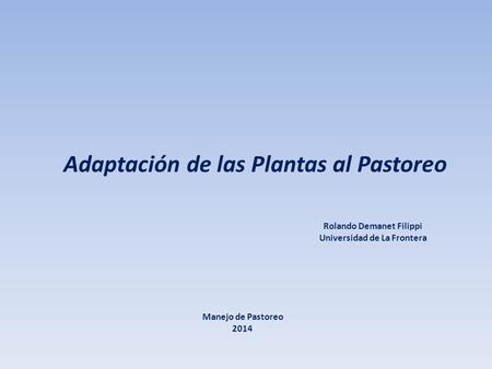 Adaptación de las Plantas al Pastoreo