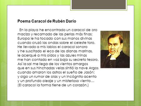 Poema Caracol de Rubén Darío