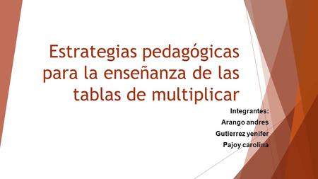 Estrategias pedagógicas para la enseñanza de las tablas de multiplicar