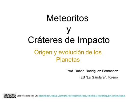 Meteoritos y Cráteres de Impacto