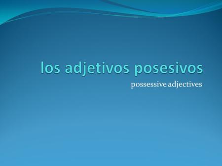 los adjetivos posesivos