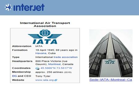 Introducción La Asociación Internacional de Transporte Aéreo, (en inglés International Air Transport Association o I.A.T.A.). La I.A.T.A. surge en La.