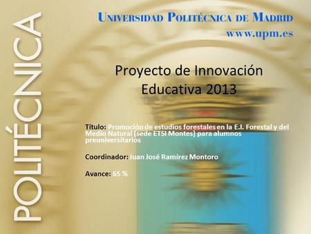 Proyecto de Innovación Educativa 2013