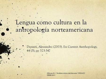 Lengua como cultura en la antropología norteamericana