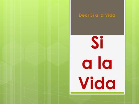 Decí Si a la Vida Si a la Vida.