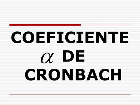 COEFICIENTE DE CRONBACH